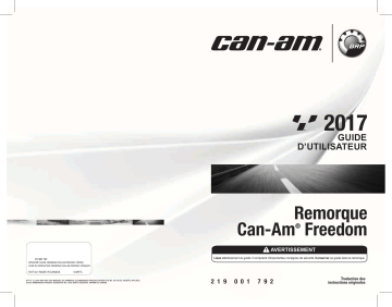 Can-Am Freedom Trailer 2017 Manuel du propriétaire | Fixfr