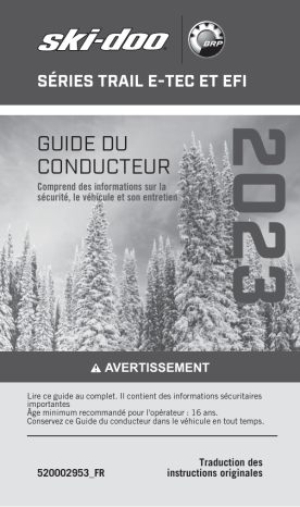 Ski-Doo Trail E-TEC and EFI Series 2023 Manuel du propriétaire | Fixfr