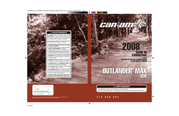 Can-Am Outlander 400 Max 2008 Manuel du propriétaire | Fixfr