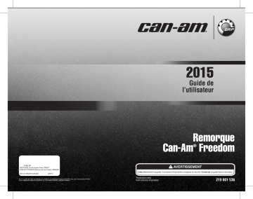 Can-Am Spyder Freedom Trailer 2015 Manuel du propriétaire | Fixfr