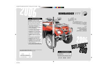 Can-Am Outlander 800/800 XT 2006 Manuel du propriétaire | Fixfr