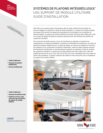 USG Systèmes de Plafond Intègrès Logix™  Guide d'installation | Fixfr