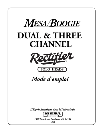 Heartbreaker | Mesa/Boogie Dual Triple Rectifier Manuel utilisateur | Fixfr