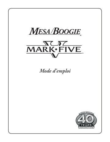 Mesa/Boogie Mark V Manuel utilisateur | Fixfr