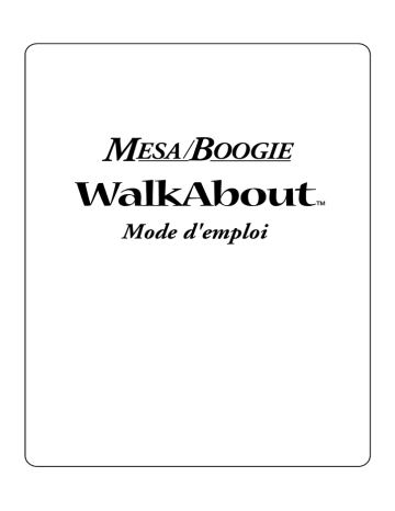 Walkabout | Mesa/Boogie Walk About Bass Amplifier Manuel utilisateur | Fixfr