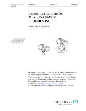 Endres+Hauser Micropilot FMR50 PROFIBUS PA Manuel utilisateur | Fixfr