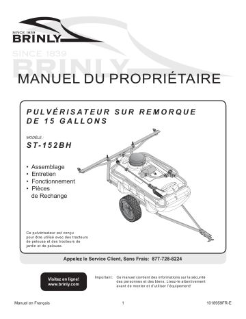 Brinly ST-152BH 15 Gallon Tow-Behind Sprayer Manuel du propriétaire | Fixfr