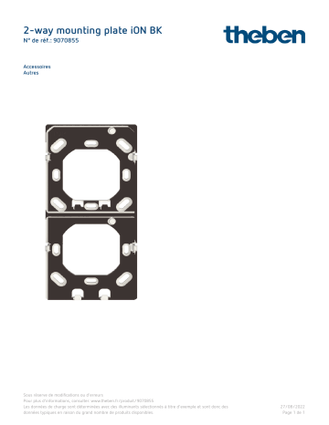 THEBEN 2-way mounting plate iON BK Fiche technique | Fixfr