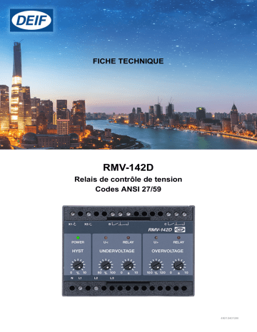 Deif RMV-142D Voltage relay Fiche technique | Fixfr