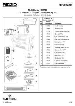 RIDGID HD0318 3 Gallon 18 Volt Cordless NXT Wet/Dry Vac Manuel utilisateur