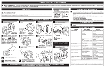 Ryobi RYi1000 1000 WATT INVERTER GENERATOR Manuel du propriétaire | Fixfr