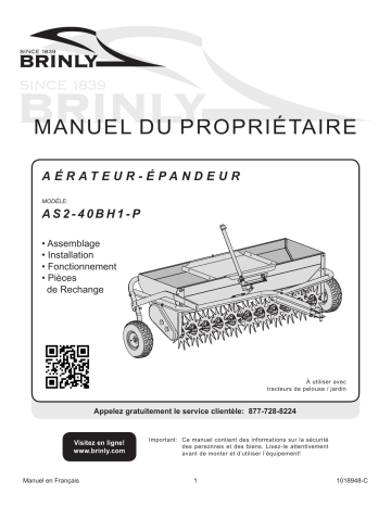 Brinly AS2-40BH-P 40″ Combination Aerator Spreader Manuel du propriétaire | Fixfr