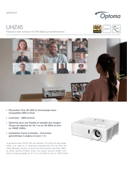 Optoma UHZ45 Bright 4K UHD laser projector for business and home Manuel du propriétaire