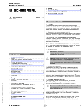 AES 1185.3 24 VAC | schmersal AES 1185 24 VDC Safety relay module Mode d'emploi | Fixfr