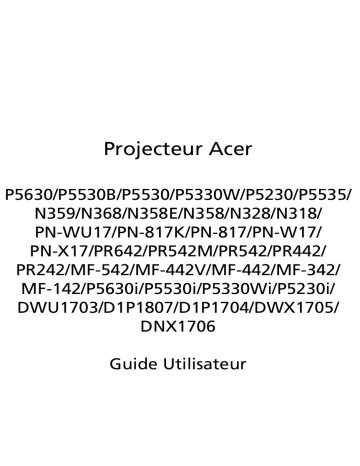 Acer P5535 Projector Manuel utilisateur | Fixfr