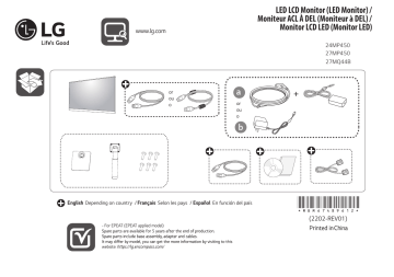 LG 24MP450-B Guide d'installation | Fixfr