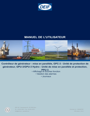 GPC-3 | PPU-3 | Deif GPU-3 Generator protection unit Manuel du propriétaire | Fixfr