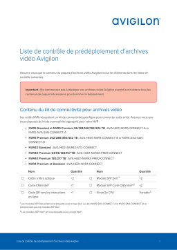 Avigilon Video Archive Pre-Deployment Checklist Mode d'emploi