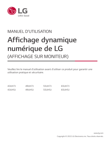 LG 43UH7J-H Manuel du propriétaire | Fixfr