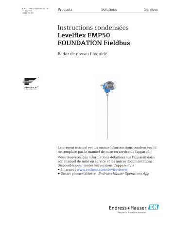 Endres+Hauser Levelflex FMP50 FOUNDATION Fieldbus Manuel utilisateur | Fixfr