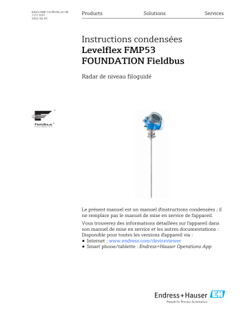 Endres+Hauser Levelflex FMP53 FOUNDATION Fieldbus Manuel utilisateur | Fixfr
