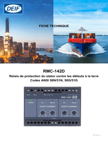 Deif RMC-142D Current and short circuit relay Fiche technique | Fixfr