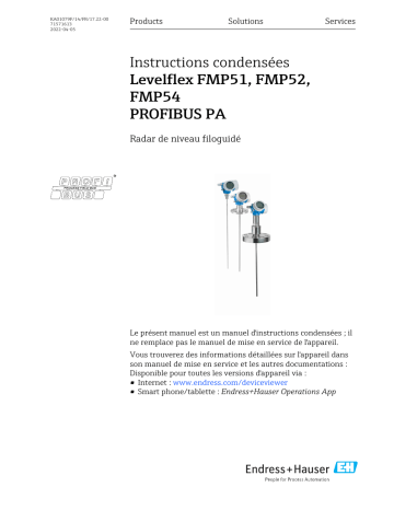 Endres+Hauser Levelflex FMP51, FMP52, FMP54 PROFIBUS PA Manuel utilisateur | Fixfr