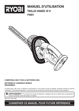 Ryobi P260 18V ONE+™ 1/2" Impact Wrench Manuel du propriétaire