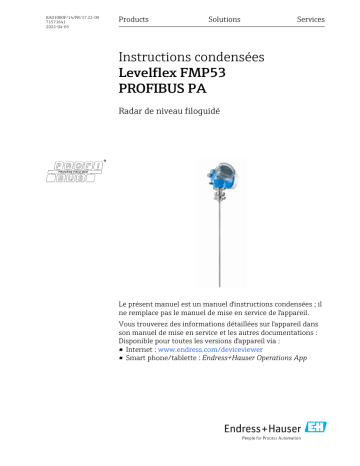 Endres+Hauser Levelflex FMP53 PROFIBUS PA Manuel utilisateur | Fixfr
