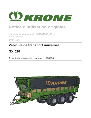 Krone BA GX 520 (TT801-30) Mode d'emploi | Fixfr