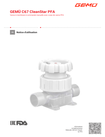 Gemu C67 CleanStar Manually operated diaphragm valve Mode d'emploi | Fixfr