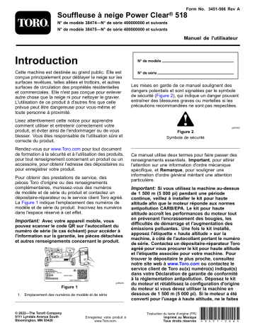 Power Clear 518 ZR Snowthrower | Toro Power Clear 518 ZE Snowthrower Manuel utilisateur | Fixfr
