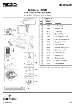 RIDGID HD0300 3 Gallon 5.0-Peak HP NXT Wet/Dry Vac Manuel utilisateur