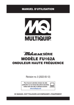 MQ Multiquip FU162A Onduleur Haute Fréquency Mode d'emploi