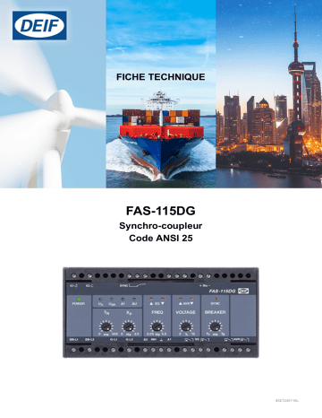 Deif FAS-115DG Synchronisation & circuit breaker closing Fiche technique | Fixfr