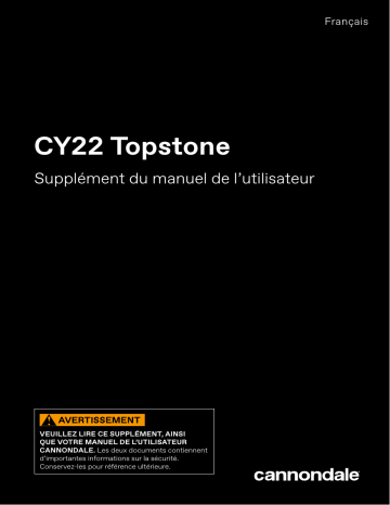 Cannondale Topstone 2022 Manuel du propriétaire | Fixfr