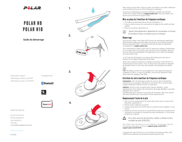 Polar H10 heart rate sensor Guide de démarrage rapide | Fixfr