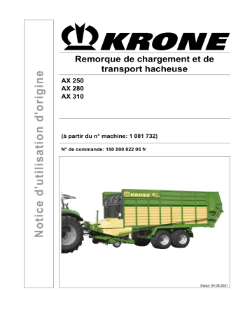 Krone BA AX 250; 280; 310 Mode d'emploi | Fixfr