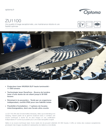 Optoma ZU1100 projector Manuel du propriétaire | Fixfr
