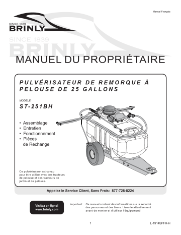 Brinly ST-251BH 25 Gallon Tow-Behind Sprayer Manuel du propriétaire | Fixfr