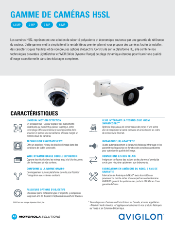 Avigilon H5SL Camera Line Fiche technique | Fixfr