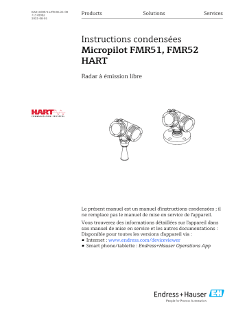 Endres+Hauser Micropilot FMR51, FMR52 HART Manuel utilisateur | Fixfr