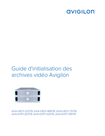 Avigilon Video Archive Initialization Mode d'emploi | Fixfr