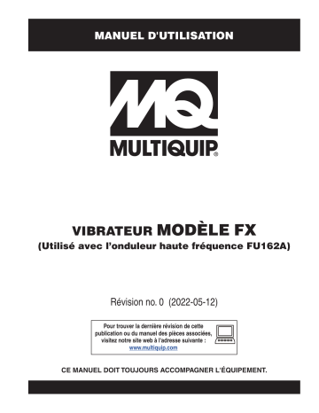 MQ Multiquip FX-Series Onduleur Haute Fréquency Mode d'emploi | Fixfr