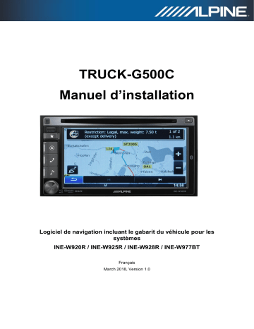 Alpine TRUCK-G500C Installation manuel | Fixfr
