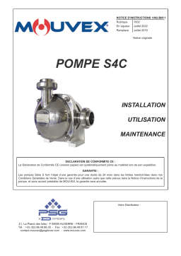 Mouvex 1002-B00 Pompe S4C Manuel utilisateur