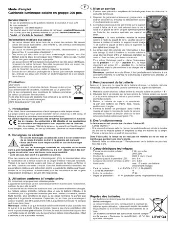 esotec 102581 Solar Cluster-Lichterkette 200 LEDs warmweiß Mode d'emploi | Fixfr