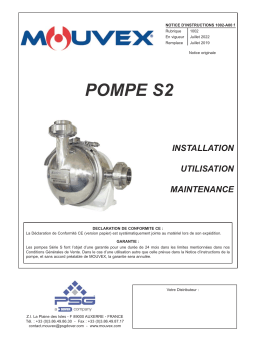 Mouvex 1002-A00 Pompe S2 Manuel utilisateur