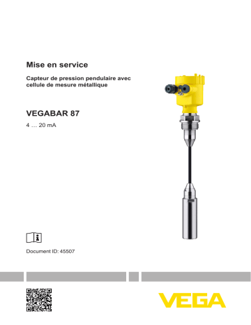 Vega VEGABAR 87 Submersible pressure transmitter with metallic measuring cell Mode d'emploi | Fixfr