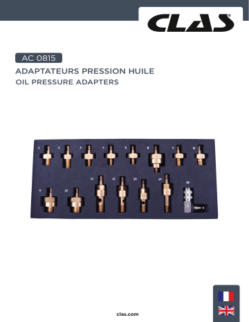 CLAS AC 0815 OIL PRESSURE ADAPTERS Manuel du propriétaire | Fixfr